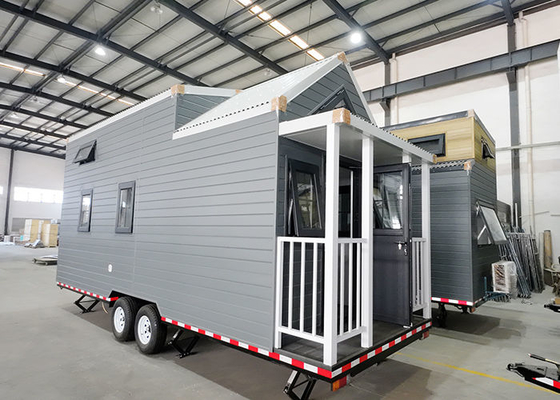 Modular Light Steel Structure Prefab Tiny House On Wheels With Trailer For Airbnb