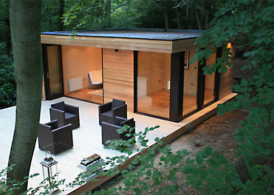 Beautiful Prefab Garden Studio Cabin With Deck Modular Homes Pod Lodge Back Yard House